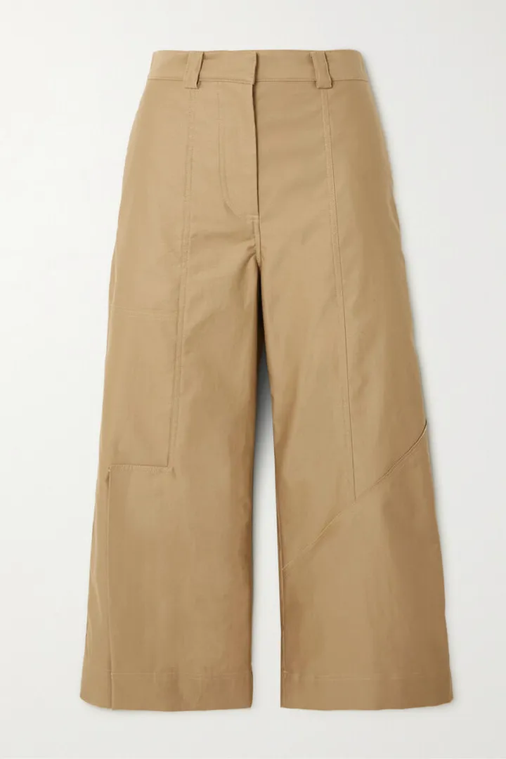 JW Anderson - Cropped Cotton Wide-leg Pants - Neutrals