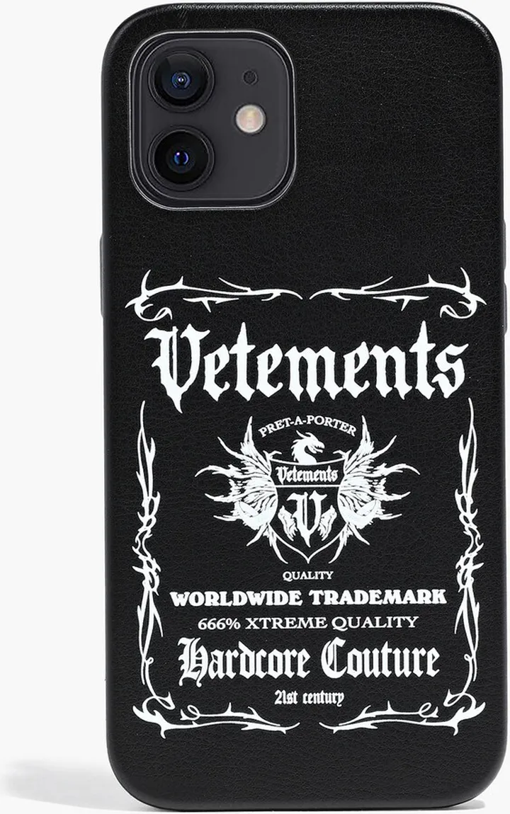 Printed leather iPhone 12 Pro Max case