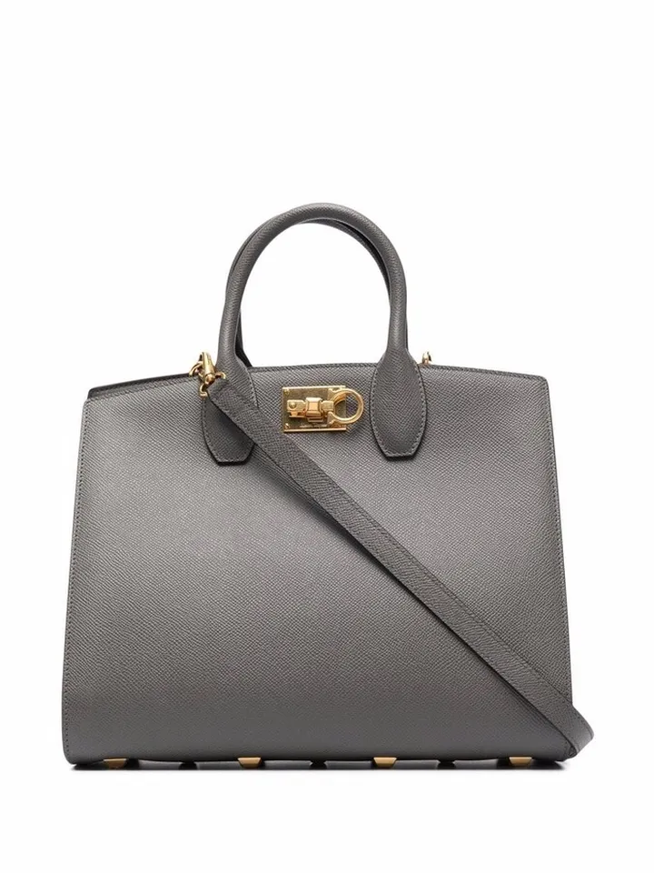 Grained Leather Tote Bag