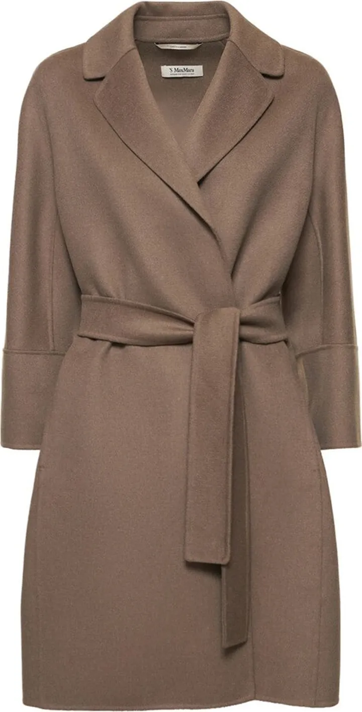 Arona belted double wool midi coat
