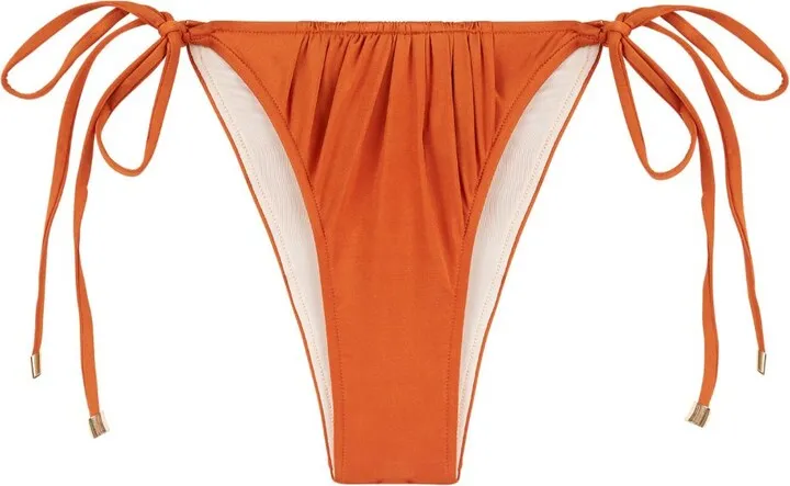 Orange Melon Lace Up Bikini Bottom
