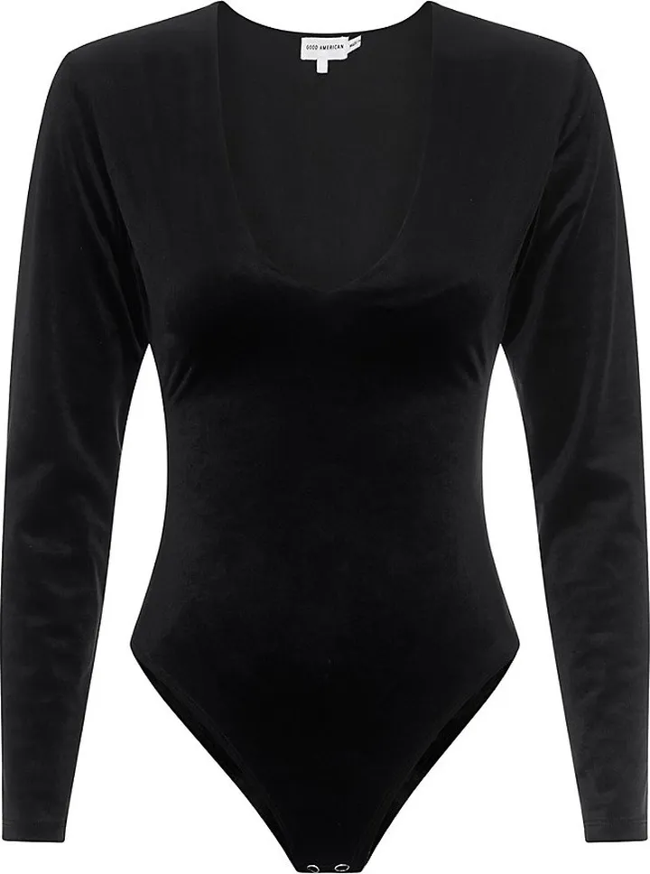 Velvet Plunging V-Neck Bodysuit
