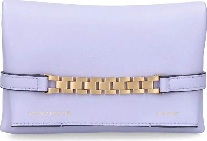 Mini leather & chain pouch