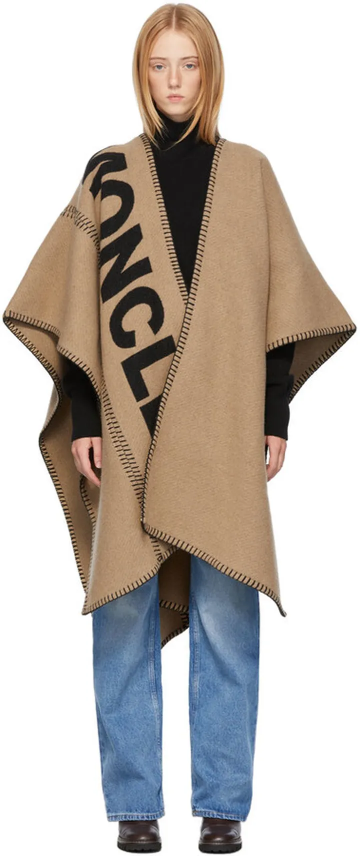 Moncler Tan Wool Cape Cardigan
