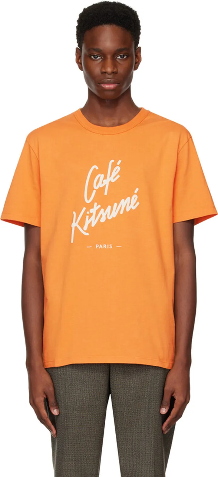 Maison Kitsuné Orange 'Café Kitsuné' T-Shirt
