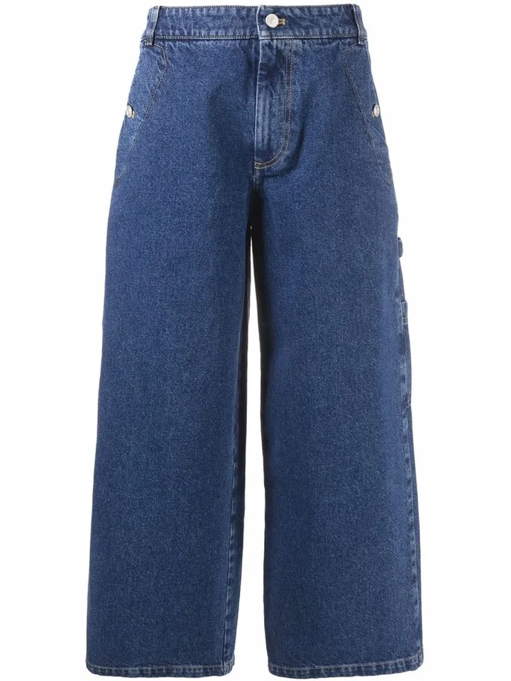 Wide-Leg Cropped Jeans
