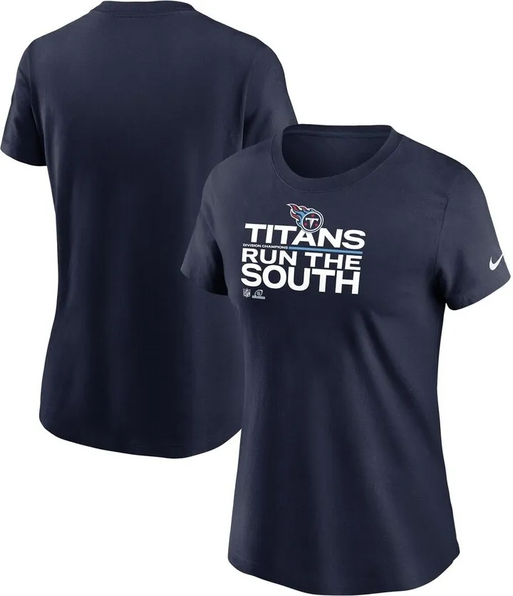 Women's Nike Navy Tennessee Titans 2021 Afc South Division Champions Trophy Collection T-shirt