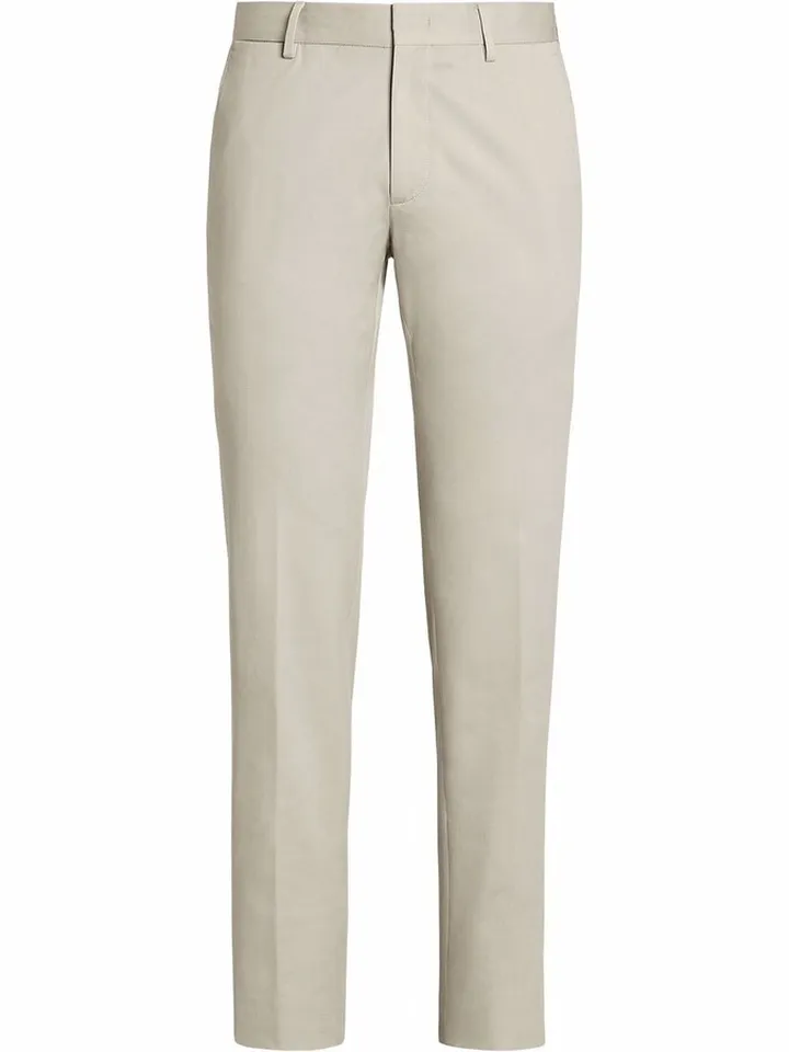 Slim-Cut Cotton Trousers
