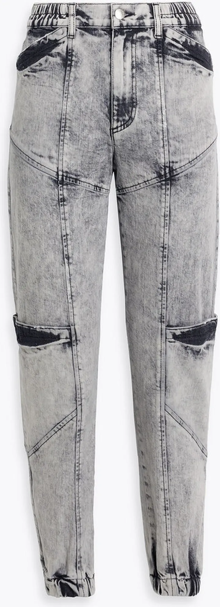 Tatum acid-wash mid-rise tapered jeans