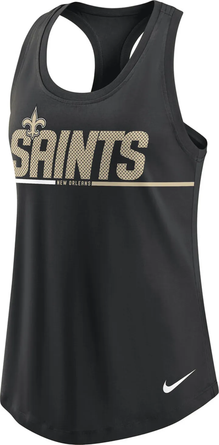 Nike Women's City (NFL New Orleans Saints) Racerback Tank Top in Black
