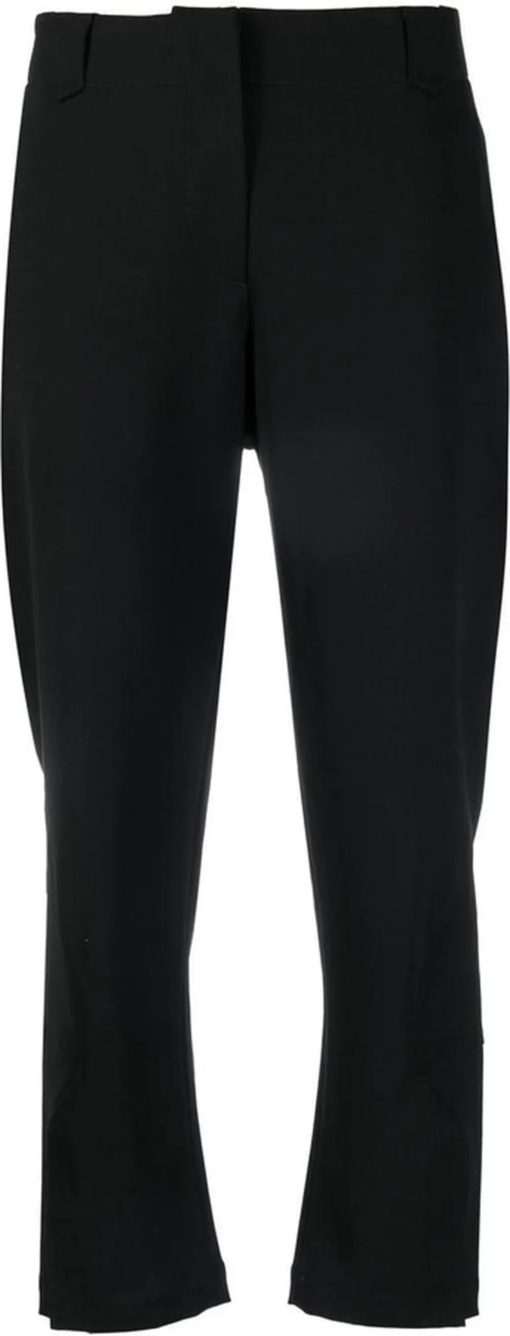 Notched-Detail Tapered Cropped Trousers