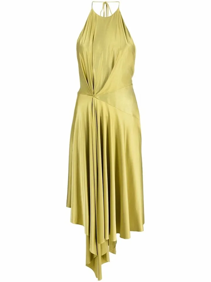 Halterneck Draped Dress