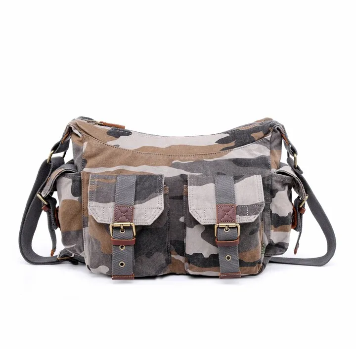 Tsd Brand Camo Canvas Messenger Bag
