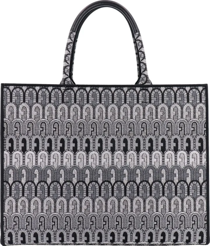Canvas handbag with all-over Arco logo