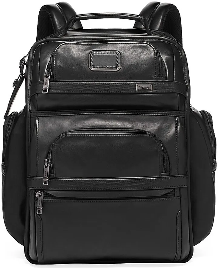 Alpha Leather Compact Laptop Brief Pack
