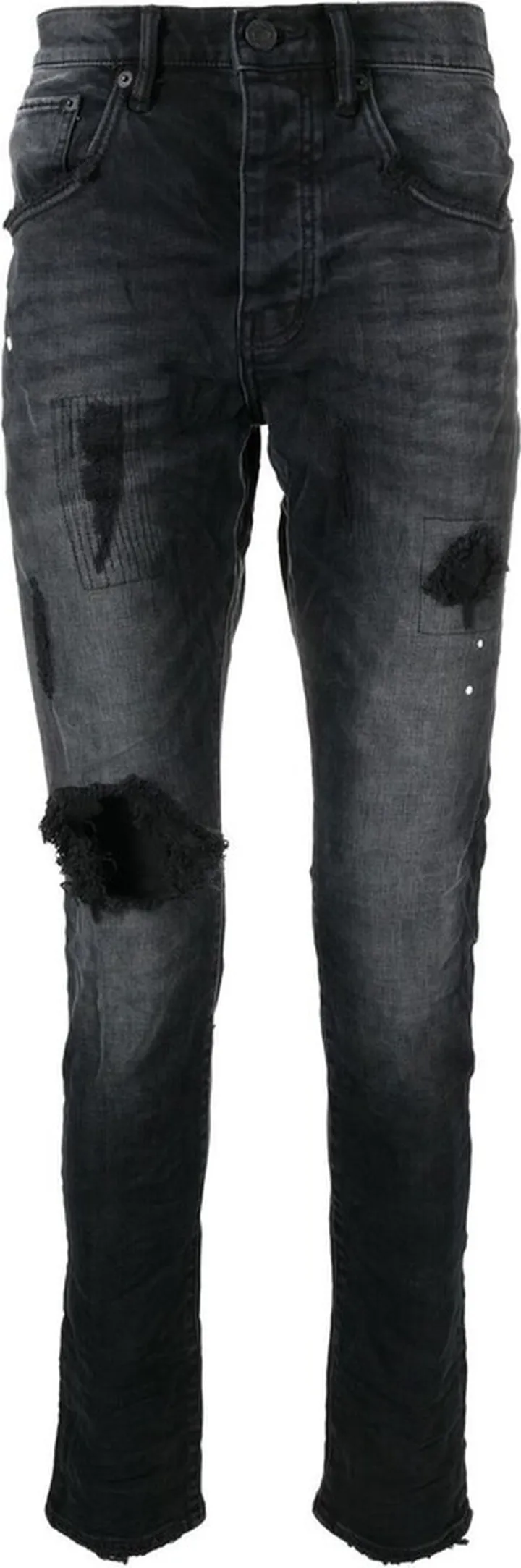Slim-Cut Distressed-Detail Jeans