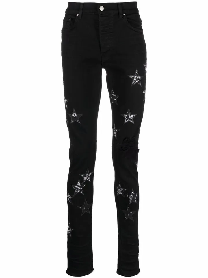 Star-Patch Skinny Jeans