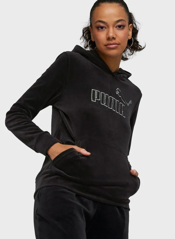 Ess+ Velour Women Hoodie