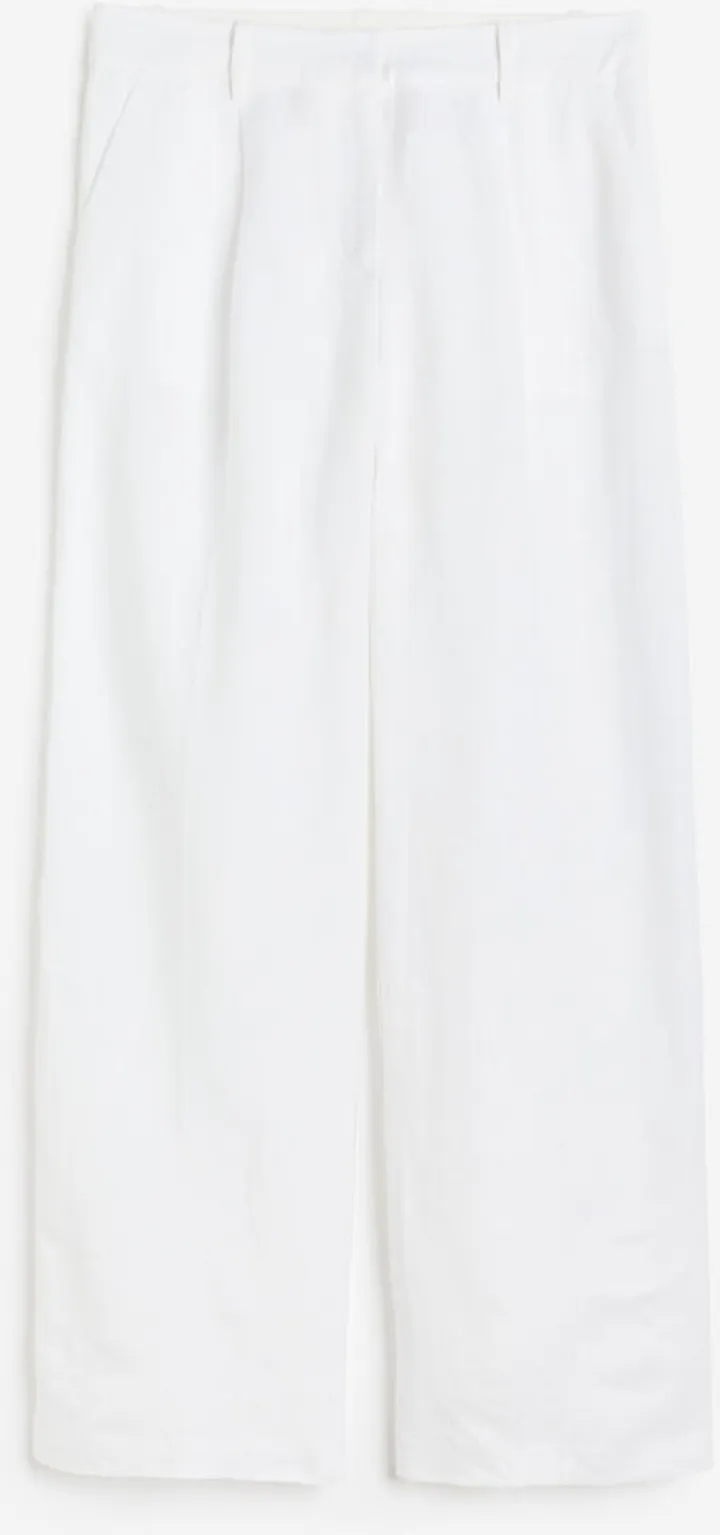 Wide-leg Linen-blend Pants