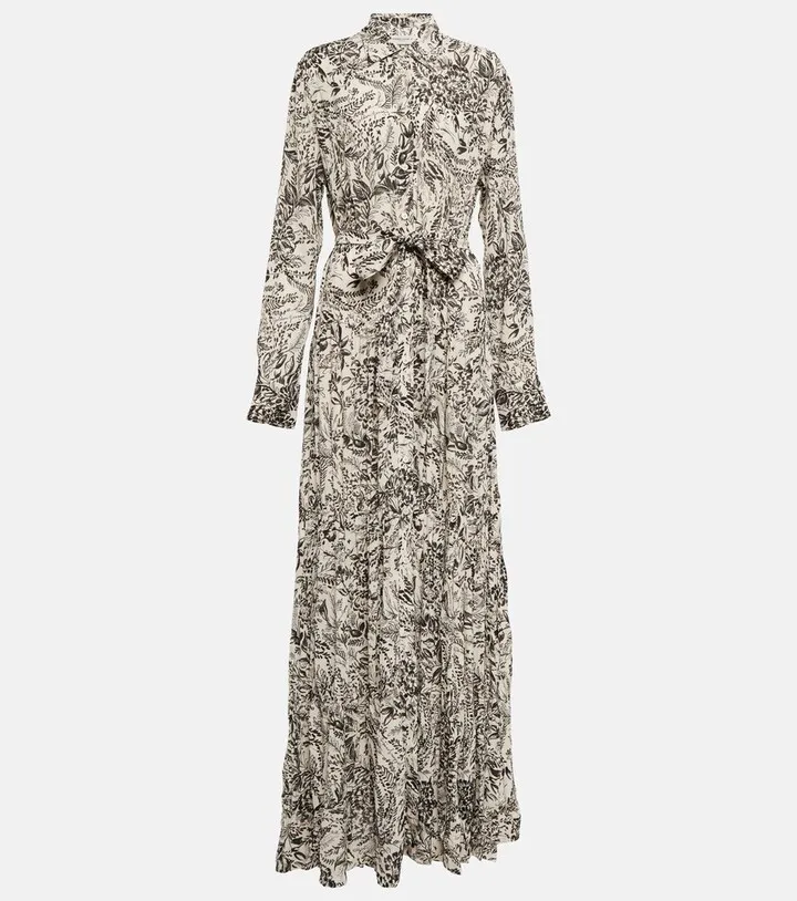 Printed crepe shirt dress