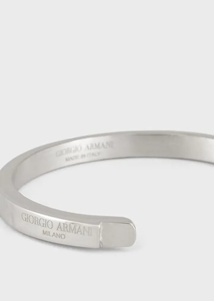 Sterling silver logo bangle