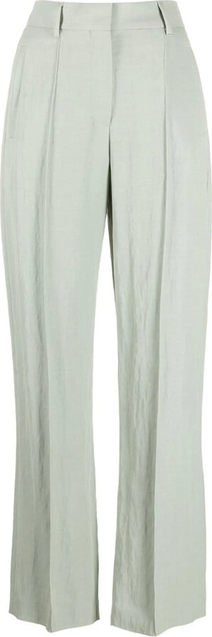 Straight-Leg Pleated Trousers