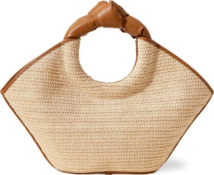 Castell raffia & leather tote bag