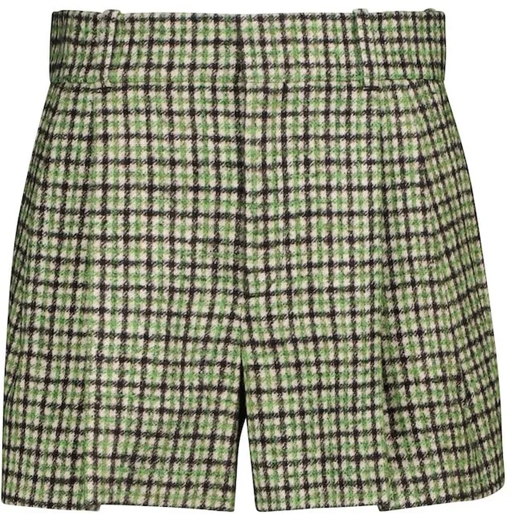Checked tweed shorts