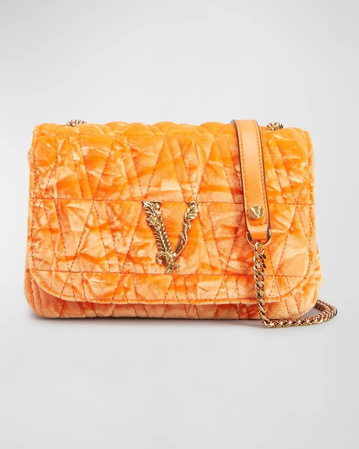 Virtus Flap Velvet Chain Shoulder Bag