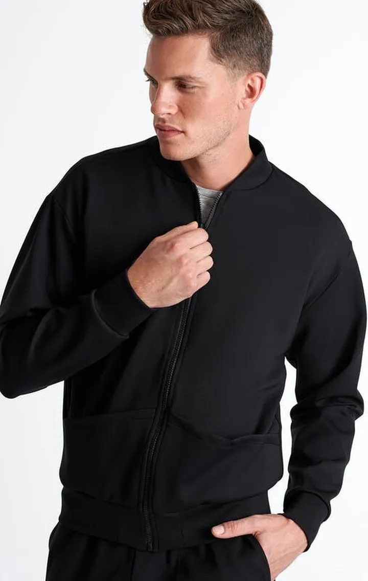 SHAN Stylish Bomber Jacket - Black