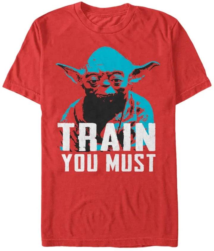 Star Wars Men's Classic Yoda Train You Must Short Sleeve T-Shirt