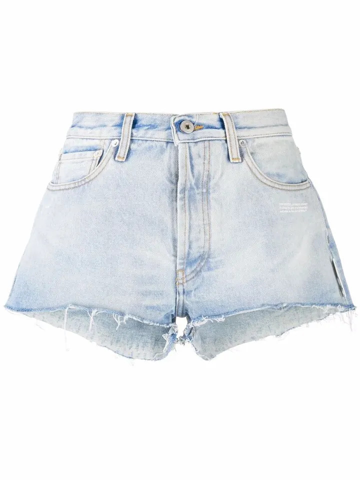 Frayed-Edge Denim Shorts