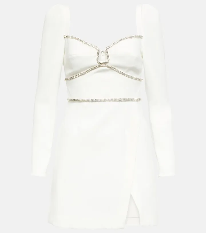 Embellished long-sleeve minidress