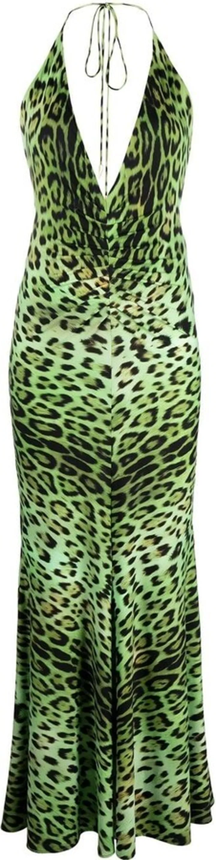 Leopard-Print Halterneck Dress