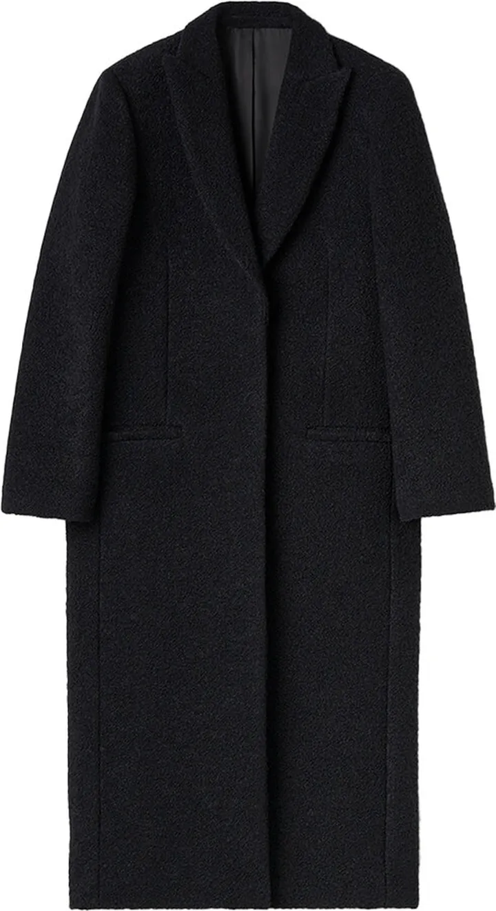 Bouclé Wool Peak Lapel Coat
