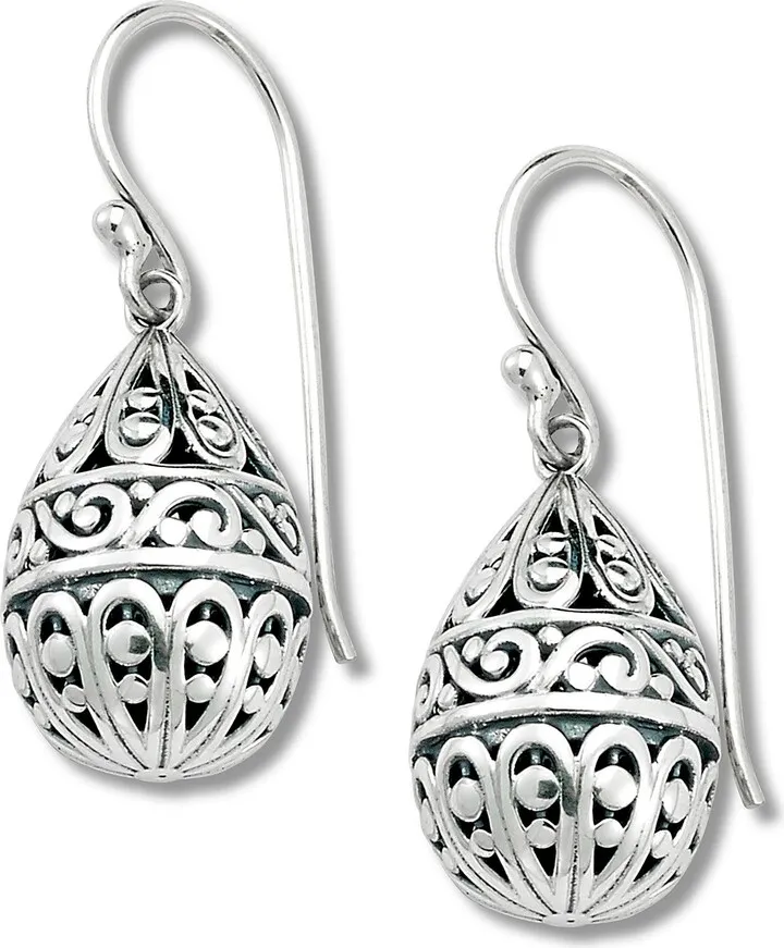 Sterling Silver Scrollwork Drop Earrings