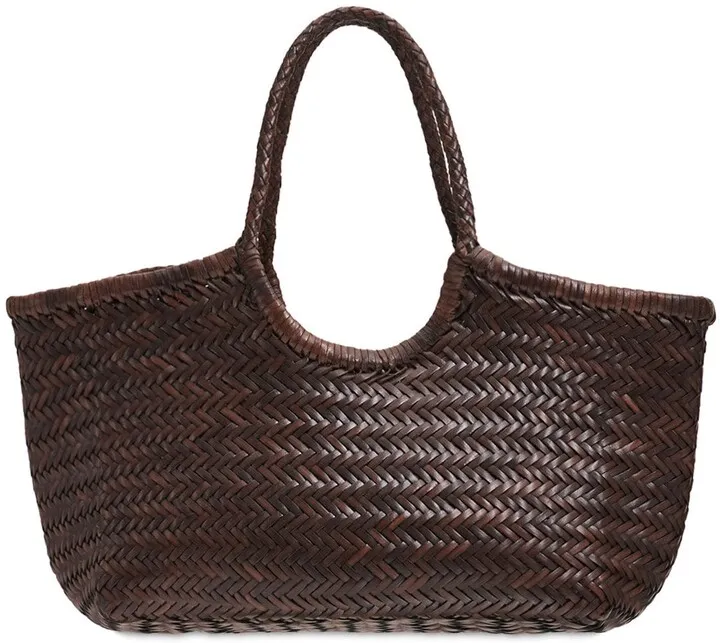 Big Nantucket woven leather basket bag