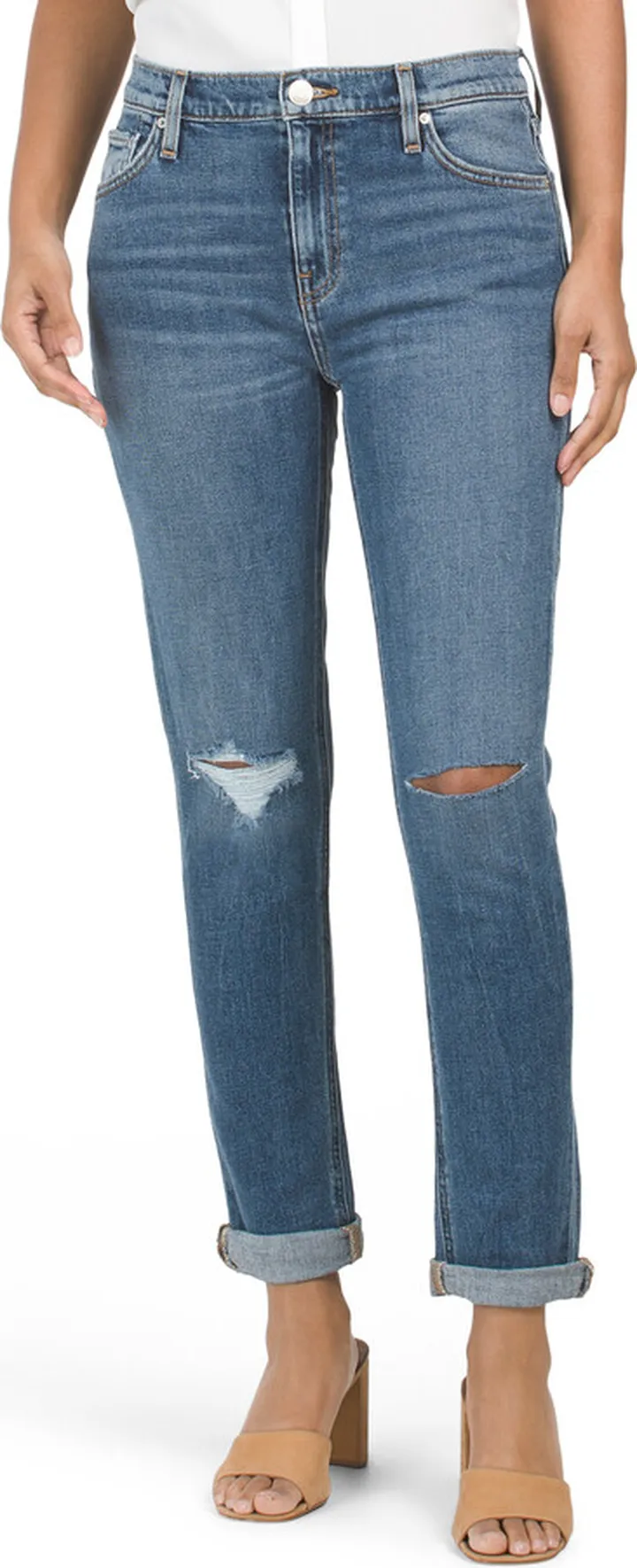 Lana Slim Boyfriend Jeans With Rolled Cuffs