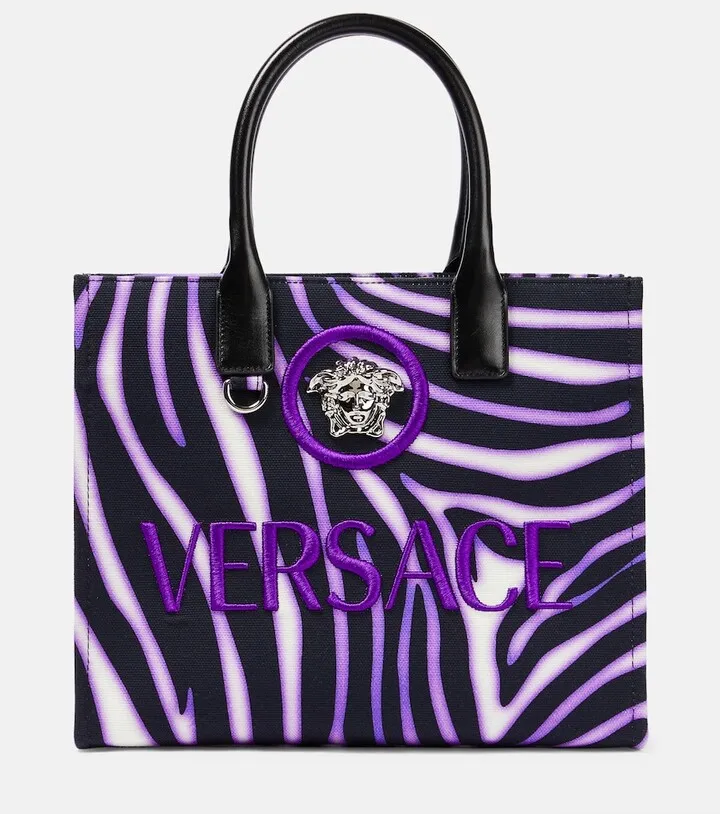 Medusa Small zebra-print tote bag