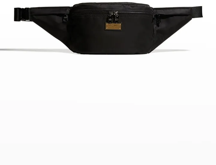 Men's Nero Sicilia DNA Leather & Nylon Belt Bag