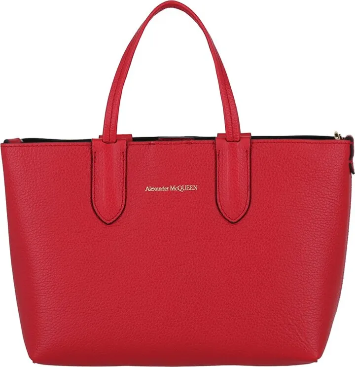 Alexander Mcqueen Mini Leather Shopper Tote
