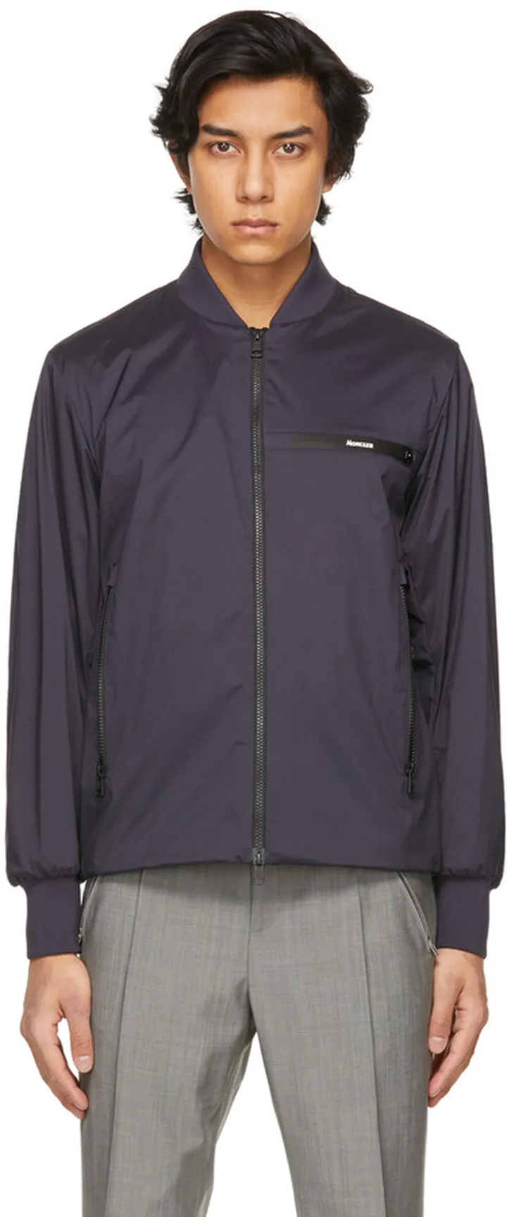 Moncler Navy Leos Bomber Jacket