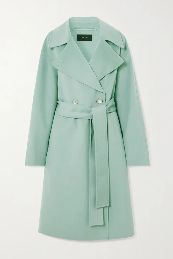 Joseph - Walmer Double-breasted Wool And Cashmere-blend Coat - Green