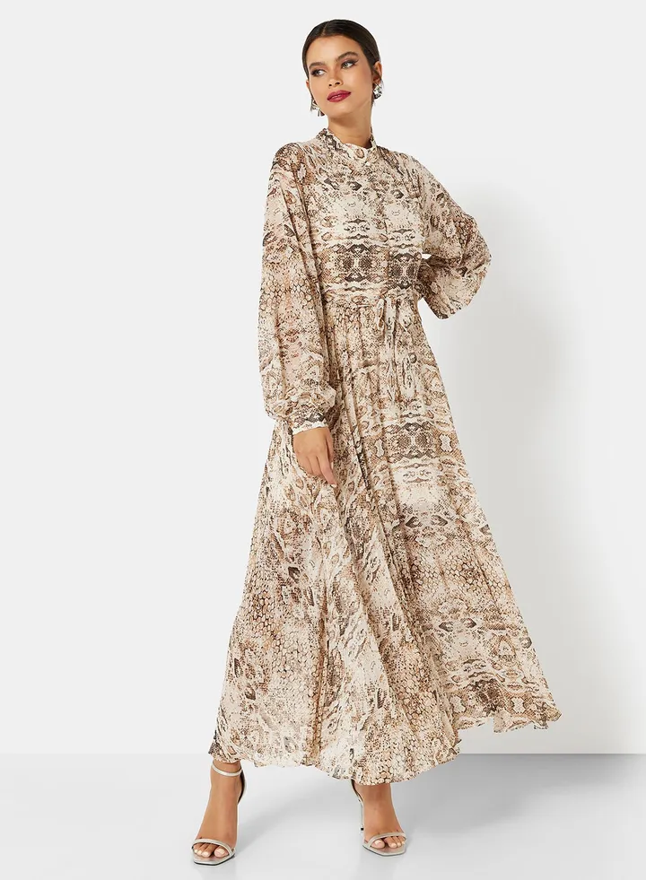 Snake Print Maxi Dress