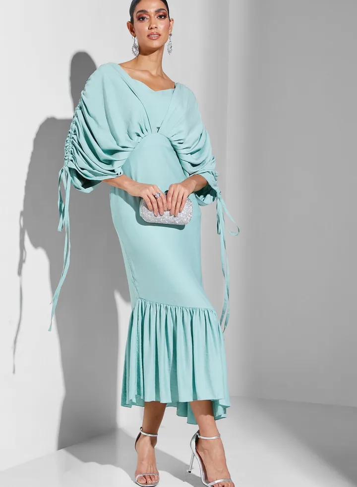 Tie Pleat Detail Dress