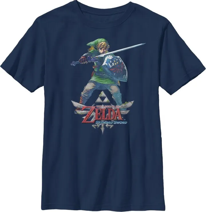 Boy's Nintendo Legend of Zelda T-Shirt - Navy Blue - Medium
