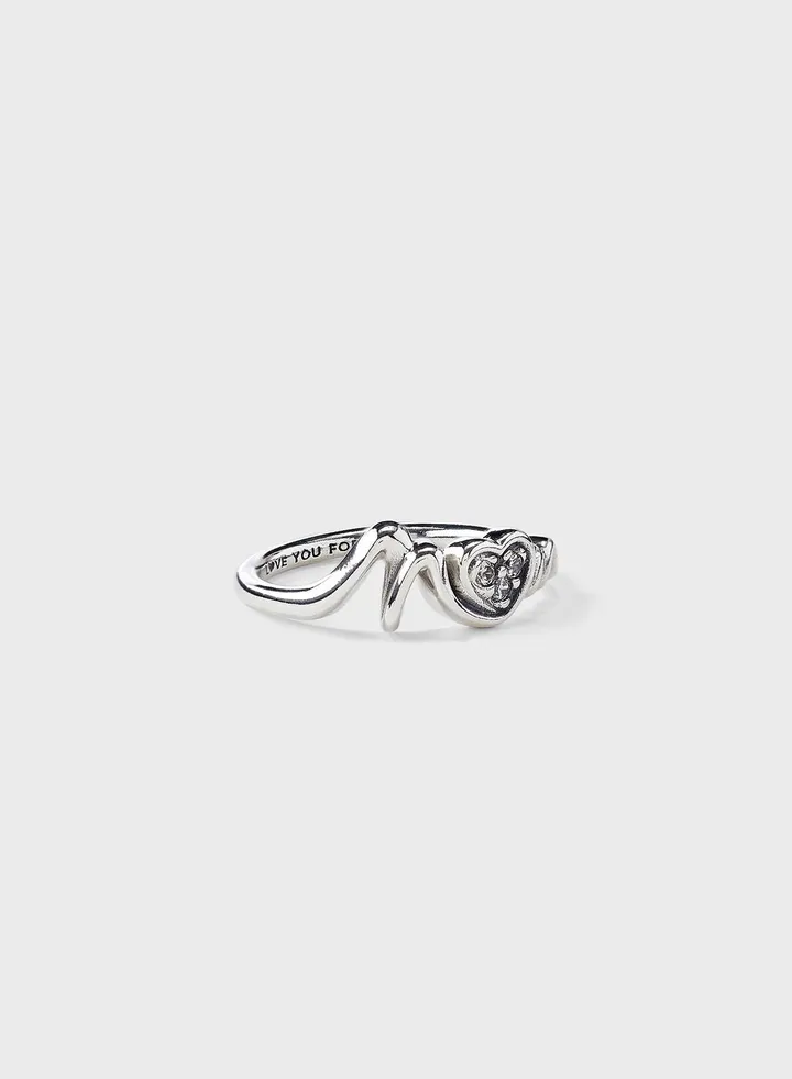 Mum Pavé Heart Ring