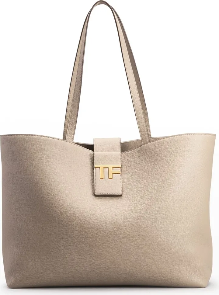 TF Small Grain Leather East-West Tote Bag