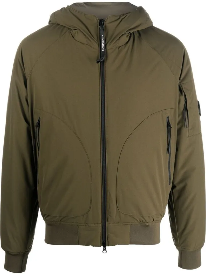 Lens-detail long-sleeve jacket