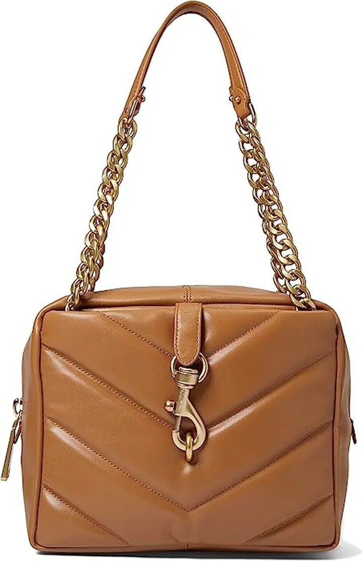 Rebecca Minkoff Edie Maxi Top Zip Shoulder (Caramello) Shoulder Handbags